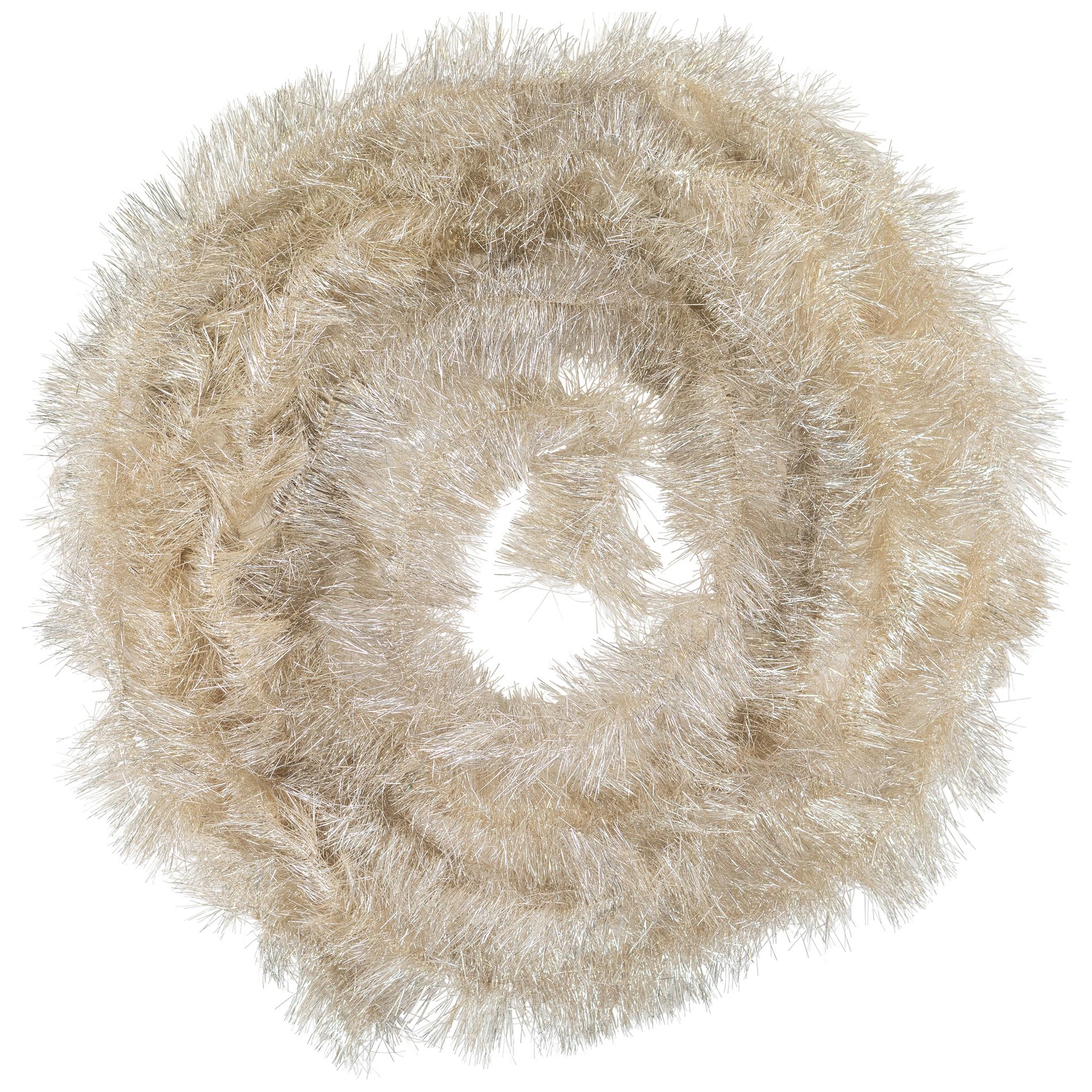 Northlight Shiny Tinsel Two-Tone Christmas Garland - 18' x 3" - Champagne Silver