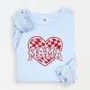 Simply Sage Market Heart Checkered Mama Lightweight Garment Dyed Sweatshirt - XL - Hydrangea - 2 of 4