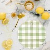 Ninola Design Watercolor Gingham Salad Green Round Cutting Board - Deny Designs - 2 of 3