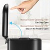 Black Kitchen Trash Can Combo Set, Step Garbage Cans with Lid, 10.6+2.6 Gallon Big Small Trash Can - 2 of 4
