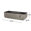 GDFStudio Riga Outdoor 50,000 BTU Lightweight Concrete and Ceramic Rectangular Fire Pit, Light Gray/Black - 3 of 4