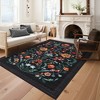 5x7 FT Modern Washable Area Rug, Vintage Floral Soft Carpet with Non Slip Backing, Low Pile Stain Resistant Foldable Floor Mat for Home - 2 of 4