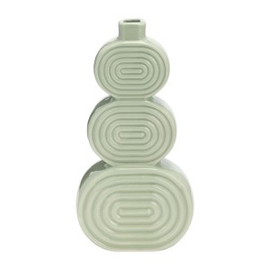 Sagebrook Home Stacked Circle Ceramic Vase - Contemporary Creative Abstract Vase for Home or Office Decorative - 1 of 4