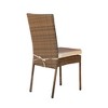 Coaster Sierra Natural 6 Piece Eucalyptus Wooden Rectangular Outdoor Patio and Deck Dining Set with 4 Chairs, Bench, Table, and 4 White Seat Cushions - 3 of 4
