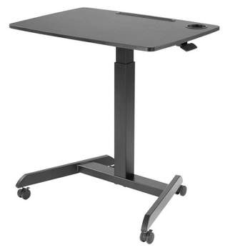 Monoprice Gas-Lift Height Adjustable Sit-Stand Mobile Rolling Workstation Laptop and Computer Desk V2