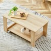 CENGHU Modern Practical Walnut Textured Coffee Table, Double Layered Tea Table with MDF, End Table, Side Table for Living Room, Dining Room, Bedroom - 3 of 4