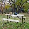 Aghana Digitals Folding Indoor/Outdoor Picnic Table Bench Set with Steel Frame, HDPE Wood-like Top, - 3 of 4