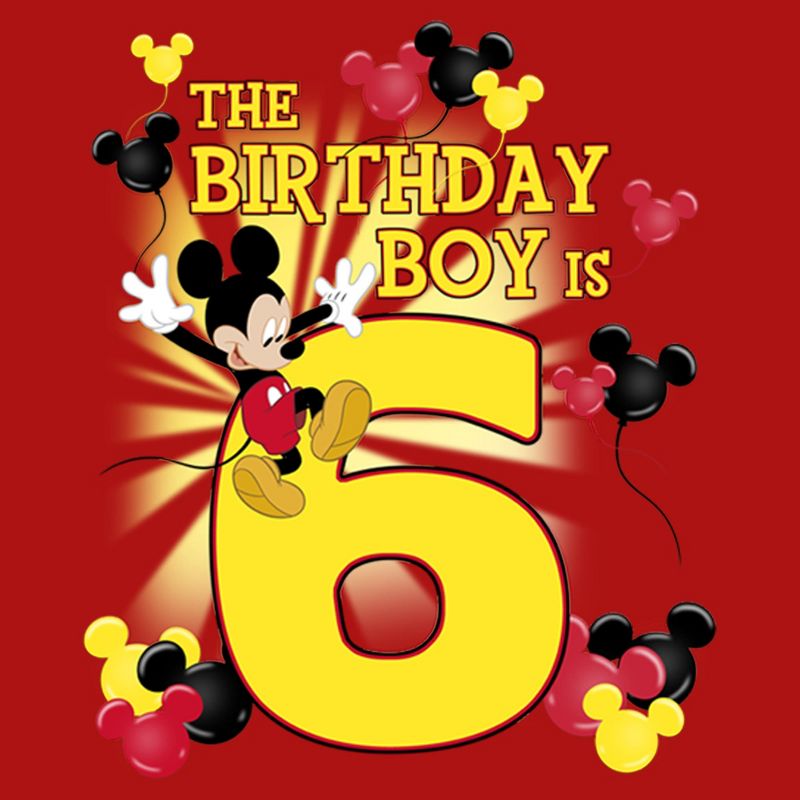 Boy's Mickey & Friends The Birthday Boy is 6 T-Shirt, 2 of 5