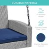 Best Choice Products Woven Wicker Hanging Porch Swing Bench for Patio, Deck w/ Mounting Chains, Seat Cushion - 2 of 4