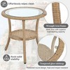3-Piece Outdoor Patio Rattan Conversation Leisure Chairs Set with 2 Chair and Glass Coffee Table - 4 of 4