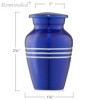 Reminded  Small Cremation Keepsake Urns for Human Ashes, Stripe Miniature Urn Set with Velvet Case and Bags - 4 of 4