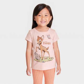 Girls' Disney Bambi Short Sleeve Graphic T-Shirt - Pink