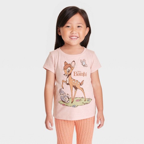 Graphic Girls\' Short - Sleeve T-shirt : Disney Target Bambi Pink