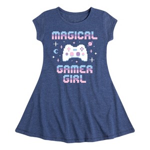 Girls' - Instant Message - Magical Gamer Girl Fit & Flair Cap Sleeve Dress - 1 of 3