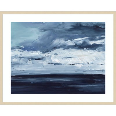 Moonlit Ocean II Framed Coastal Seascape Print in Svelte Natural