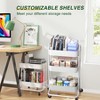 SKONYON 3 Tier Rolling Cart Utility Cart with Lockable Wheels Rolling Metal Storage Easy Move - 2 of 4