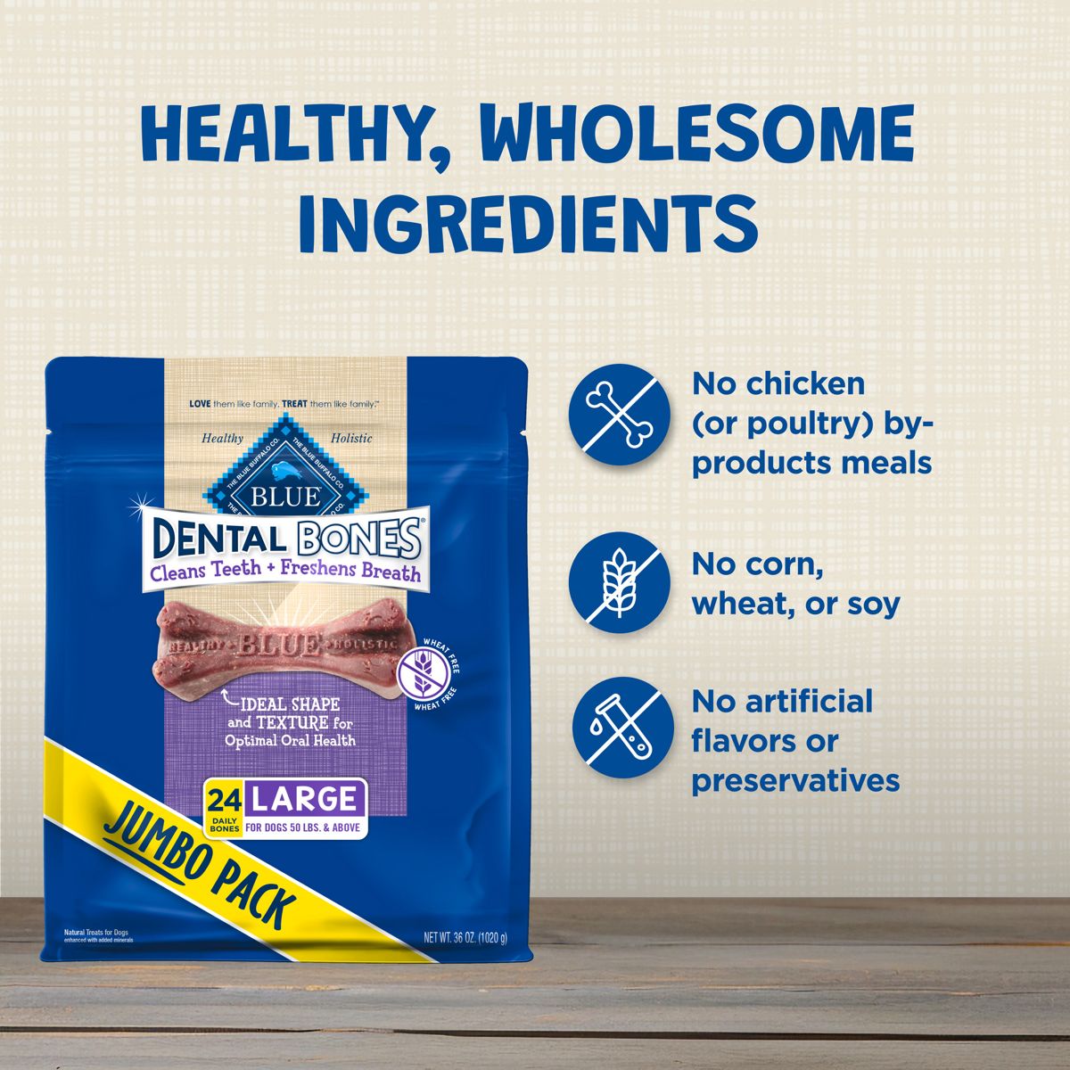 Blue Buffalo Dental Bones Large Natural Chew Dog Treats - thumbnail 6