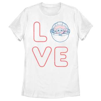 Women's Star Wars The Mandalorian Valentine's Day The Child Love Space Capsule T-Shirt