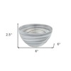 HomeRoots 6" Gray And White Alabaster Glass Round Candy or Nut Bowl - 3 of 4