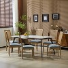 Christopher Knight Home Set of 6 Brielle French Country Wood and Cane Upholstered Dining Chairs Slate Blue - 2 of 4
