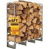 CuisinSmart 12FT Firewood Rack with 600D Oxford Waterproof Cover Combo Set, Heavy Duty Steel Log Storage Rack - Wood Pile Holder Organizer - 2 of 4