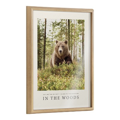 Kate and Laurel Blake Bathroom In The Woods Framed Printed Glass by The Creative Bunch Studio, 18x24, Natural