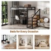 KTMBDW Loft Bed Full Size with Desk and Charging Station Full Metal Bed Frame with Wardrobe, Loft Beds with Top Bunk -Safety Guard & Stairs, Brown - 3 of 4