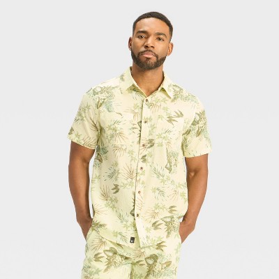 Houston White Men's Short Sleeve Collared Henley Shirt
