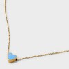 Tiny Tags 14K Gold Ion Plated Blue Enamel Heart Pendant Necklace - 4 of 4