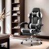 FURNIinspire Task And Office Chairs Pu Leather Computer Chair Task Chair With Footrest And Lumbar Support, Black And White, 28"*28"*52" - 4 of 4