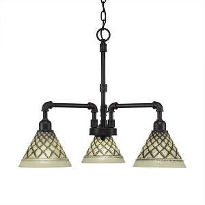 Toltec Lighting Vintage 3 - Light Chandelier in  Dark Granite with 7" Chocolate Icing Shade - 1 of 1