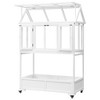 Whisen Portable Wooden Cold Frame Greenhouse with Movable Wheels, Openable Roof, and Storage Box - 4 of 4