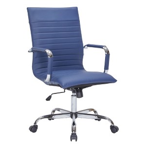 LeisureMod Harris High-Back Leather Office Conference Chair with Swivel and Tilt - 1 of 4