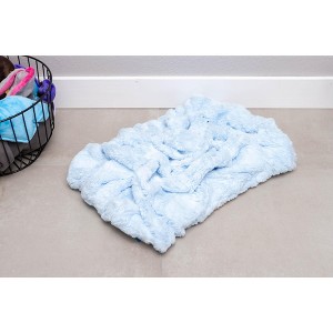 Mutts & Mittens, Inc. Premium Nesting  Pet Bed- Baby Blue Fur (18x26) - 1 of 3