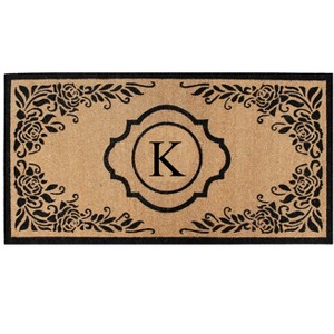 A1HC Natural Coir Monogrammed Anti-Shed Treated Durable Doormat for Outdoor Entrance, 36"X72" - 1 of 4