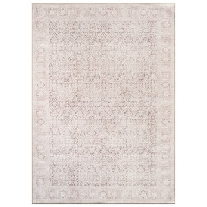 World Rug Gallery Elise Blue Distressed Medallion Indoor Rug – Flat Pile, Washable with Non-Slip Backing - 1 of 4
