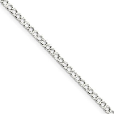 Black Bow Jewelry 3.5mm Sterling Silver Diamond Cut Solid Open Curb Chain Necklace
