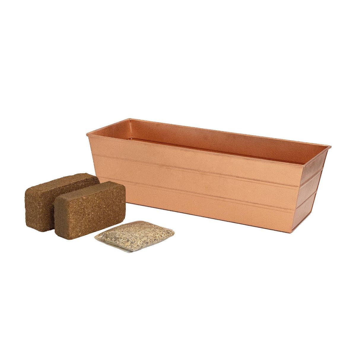 ACHLA Designs Medium Rectangular Galvanized Steel Outdoor Planter Box 24"x9.5"