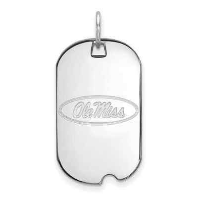 Black Bow Jewelry 14k White Gold Mississippi Rebels NCAA Pendant