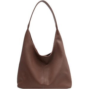 Hobo Bags for Women Slouchy Tote Bag Soft Casual PU Leather Handbags - 1 of 4
