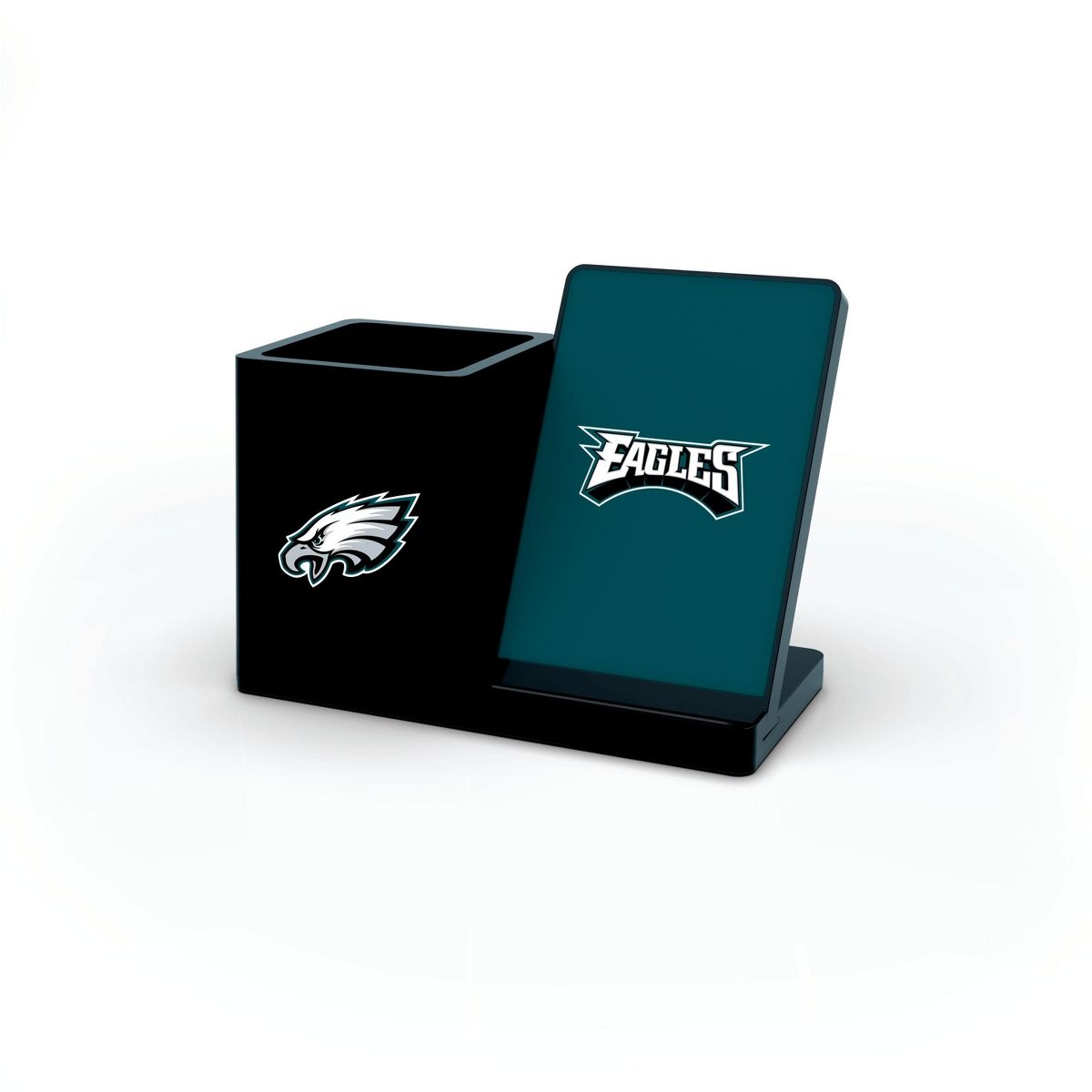 SOAR NFL Wireless Charging Phone Stand and Desktop Organizer- Philadelphia Eagles