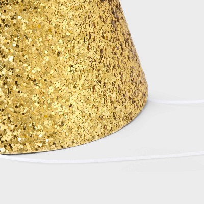 10ct 5&#34; Glittered Party Hats Gold - Spritz&#8482;