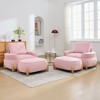 Hyleory 46.06'' Velvet Accent Chair with Ottoman, Mid Century Modern Corduroy Sofa Armchair and Footrest Set,Upholstered Club Tub Arms Chair - 4 of 4