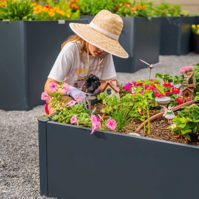 Midnight Blue 17" Tall Metal Outdoor Raised Garden Bed