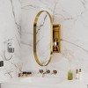 20"X34"Oval Bathroom Vanity Medicine Cabinet Set Of 2 Recessed Medicine Cabinet With Mirror,Toilet Mirror Storage With Shelves-The Pop Home - 2 of 4