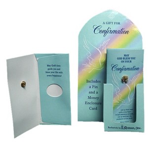 Roman Confirmation Day Pin with Money Card and Display - Set of 24 - 1 of 1