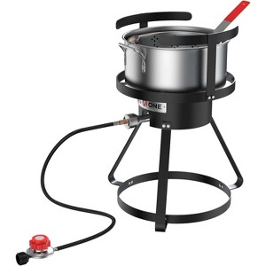 GasOne Propane Deep Fryer with 10Qt Deep Fryer Pot – High Grade Strainer Basket, Aluminum Pot for Fish Fry Chicken Wings, Seafood Pot - 1 of 4