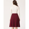 INSPIRE CHIC Women's Belted Waist Casual Knee Length Pleated A-Line Skirt - 4 of 4