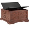 PAGED Side Table Farmhouse Wooden Nightstand with Barn Door and Adjustable Storage Shelf for Living Room, Bedroom - 4 of 4
