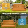 Fortune Candy 2-Person Wooden Porch Swing, Ergonomic Design, Weather-Resistant, Includes Hanging Chains for Patio, Garden, or Yard - 2 of 4